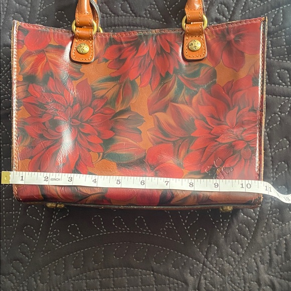 Patricia Nash, leather new without tags Floral Leather Tote Bag in Brown and Red - Picture 10 of 12